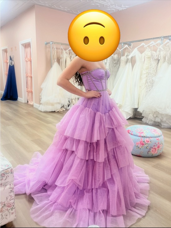 Dresses & Skirts - Lavender Tiered Tulle Prom Dress with Beaded Corset